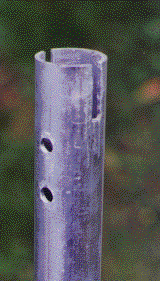 [close up of slot in end of tube]